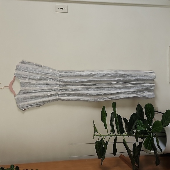 Blue Island subtle metallic rayon double slit swim cover up, women's XS - Picture 8 of 10